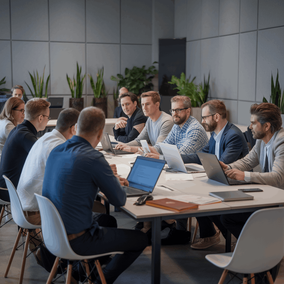 Gruppo di imprenditori a confronto